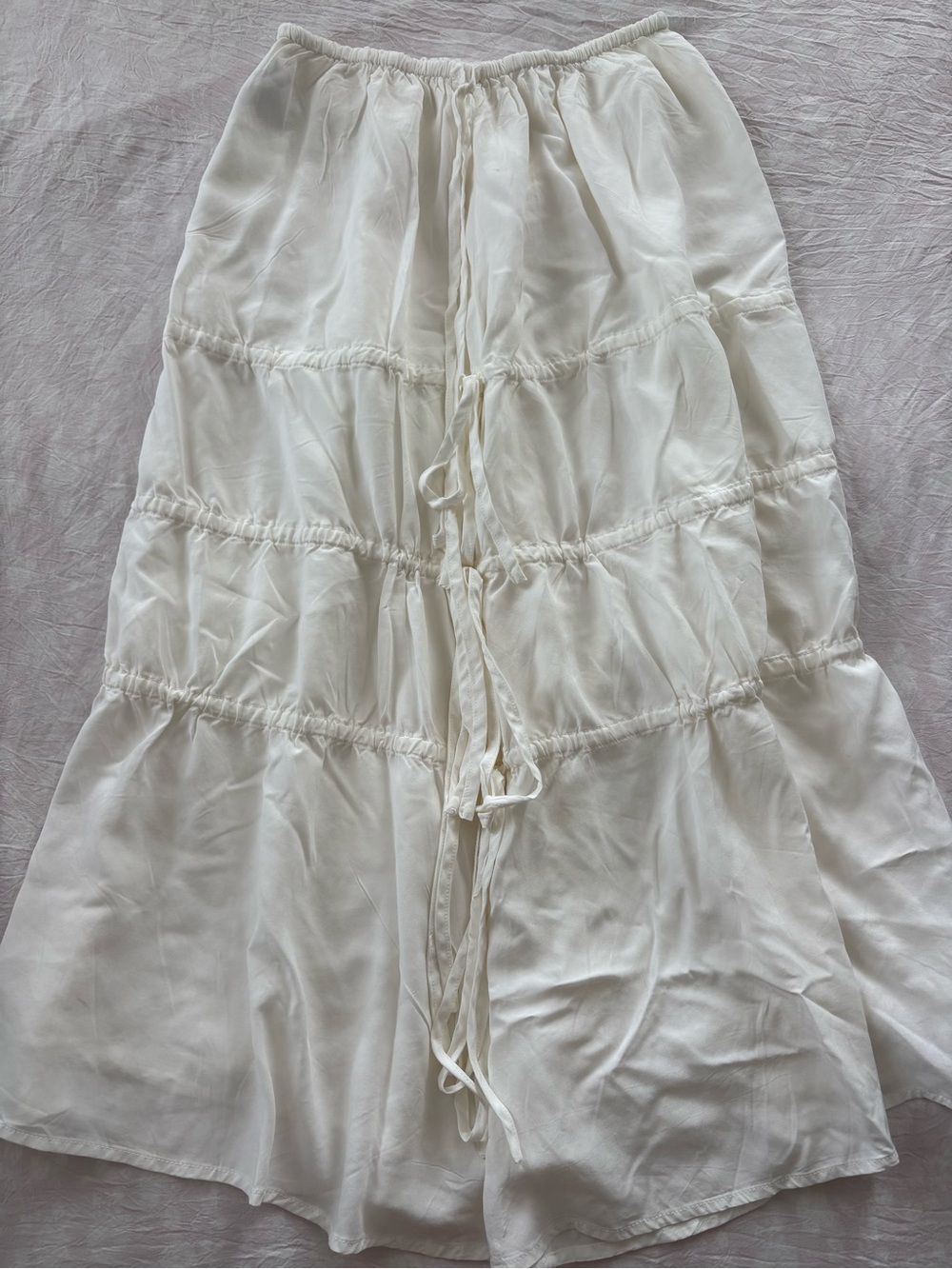 Princess Polly White Tiered Maxi Skirt